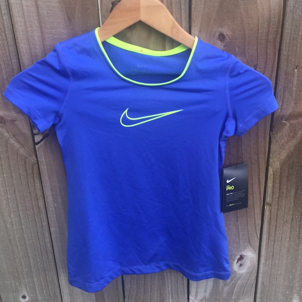 Nike Pro Training Blue Dri Fit Shirt Sz S NWT